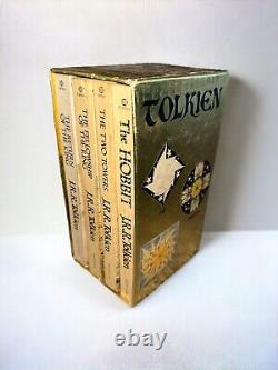 THE LORD OF THE RINGS Gold Foil Box Set 4 Titles JRR Tolkien Ballantine 1973 PB