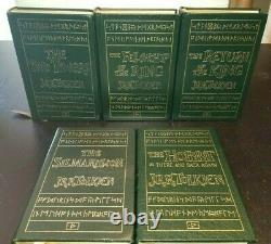 TOLKIEN Lord of the Rings Hobbit Silmarillion EASTON PRESS Deluxe 5 Book Lot