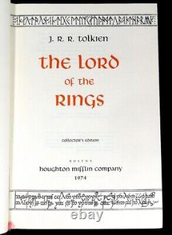 The Lord Of The Rings JRR Tolkien HMCO 1974 Stated First Printing