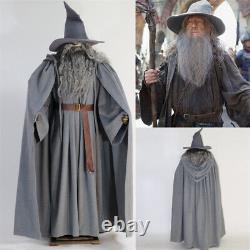 The Lord Of The Rings The Hobbit Gandalf Cosplay Costume Grey Cloak Full Set New