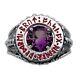 The Lord Of The Rings Dwarven. 925 Men's Sterling Silver & Amethyst Ring 11.5