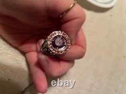 The Lord of the Rings Dwarven. 925 Men's Sterling Silver & Amethyst Ring 11.5