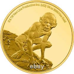The Lord of the Rings Gollum 1/4 oz. 9999 Fine Gold $25 Proof Coin 2022 Niue COA