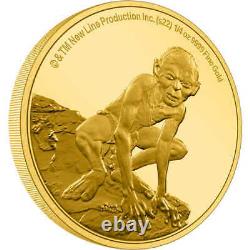 The Lord of the Rings Gollum 1/4 oz. 9999 Fine Gold $25 Proof Coin 2022 Niue COA