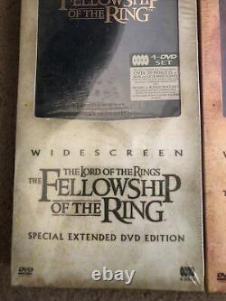 The Lord of the Rings Long Box Extended Trilogy 4-Disc Each Factory Sealed DVD's