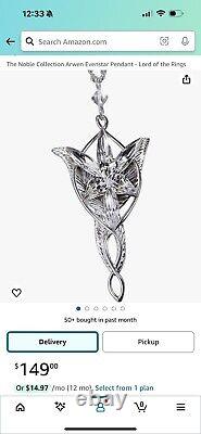 The Noble Collection Lord of the Rings Arwen Evenstar Sterling Silver