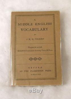 Tolkien A Middle English Vocabulary 1st Printing 1922 Lord of the Rings Hobbit