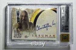 Topps Fellowship Lord Of The Rings Christopher Lee Autograph BGS 8.5 Auto 10