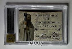 Topps Fellowship Lord Of The Rings Christopher Lee Autograph BGS 8.5 Auto 10