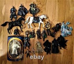 Toy Biz Lord Of The Rings LOTR 18 figures + 2 horses Loose Action Figures Lot