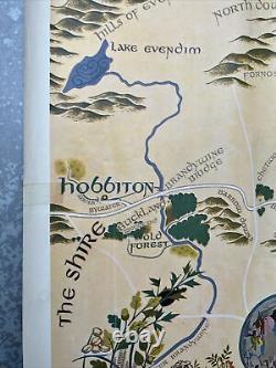 Vintage Hobbit Lord Of The Rings Bilbo's Journey There And Back Again 1971 Map